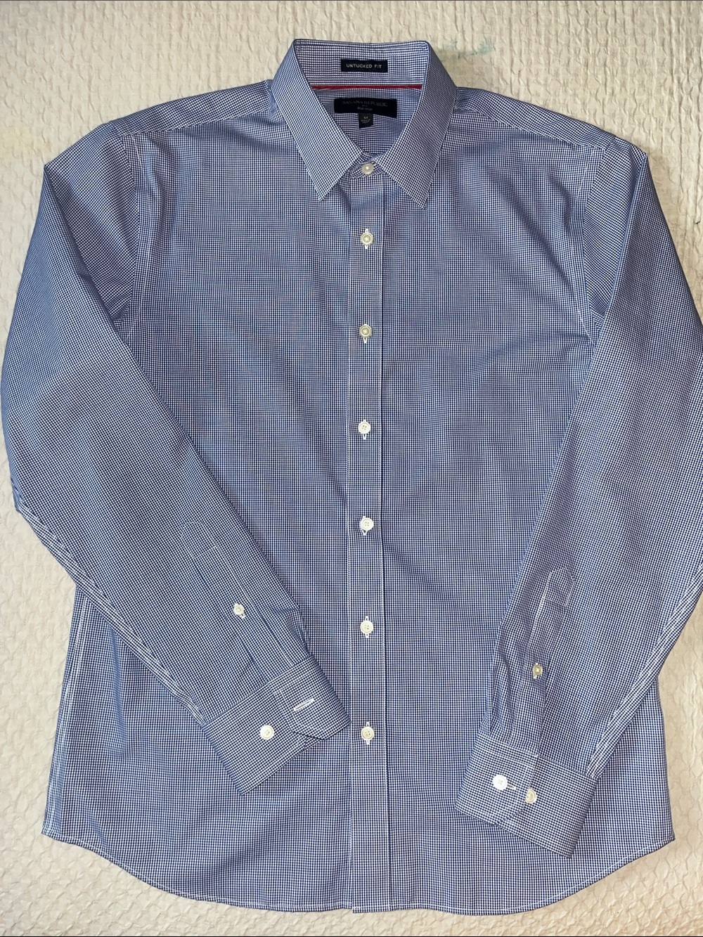 Banana Republic gingham checked untucked fit dress shirt
